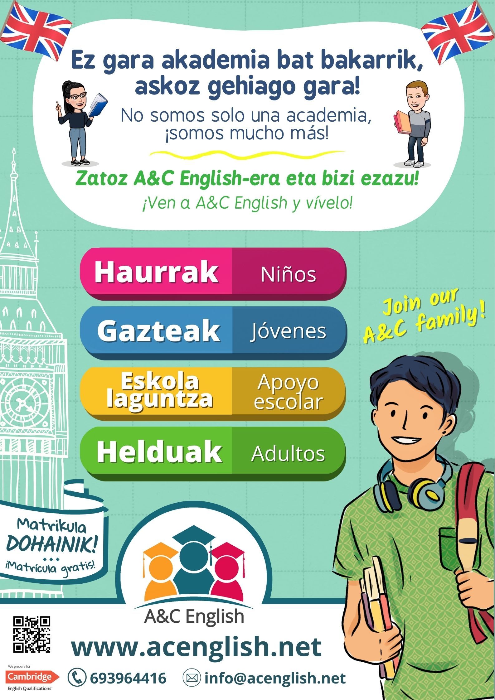 AC English - Ingeleseko klaseak irudia - iragarkilaburrak.eus
